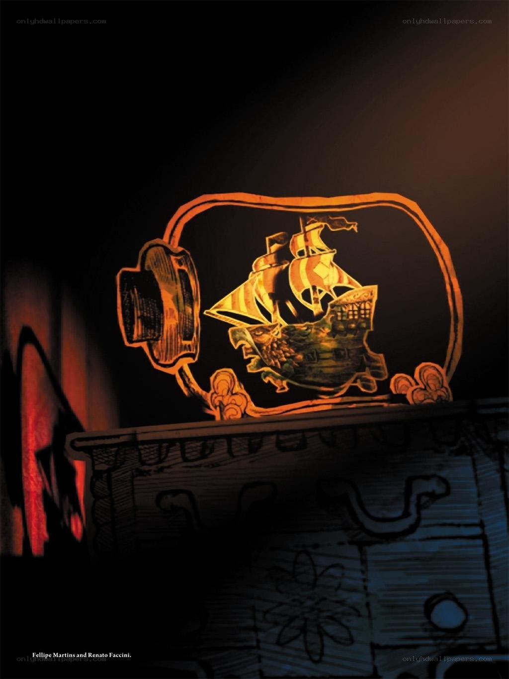 ship in a bottle artwork