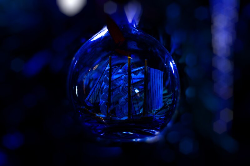 Ship in a Bottle — Blue, Mysterious