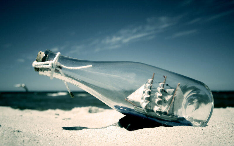 Ship in a Bottle — Blue, Serene, Afternoon