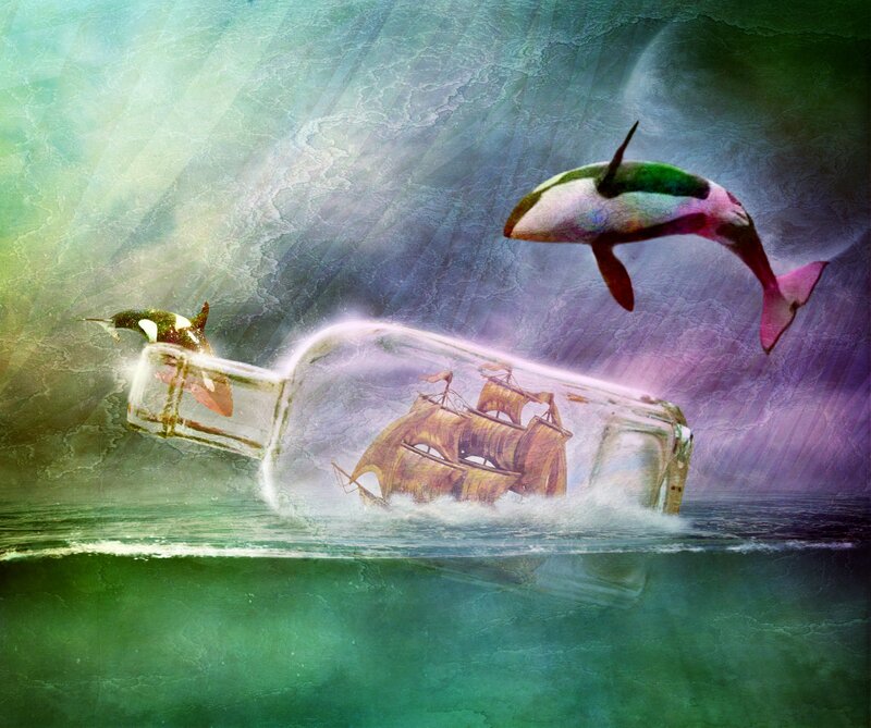 Ship in a Bottle — Green