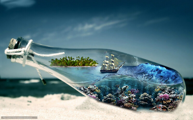 ship in a bottle scene