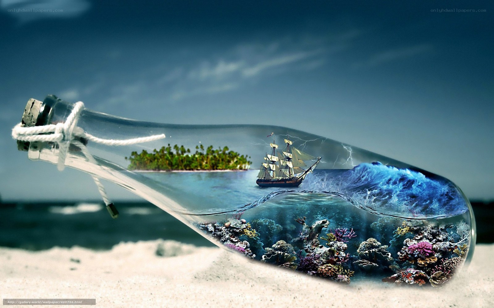ship in a bottle scene
