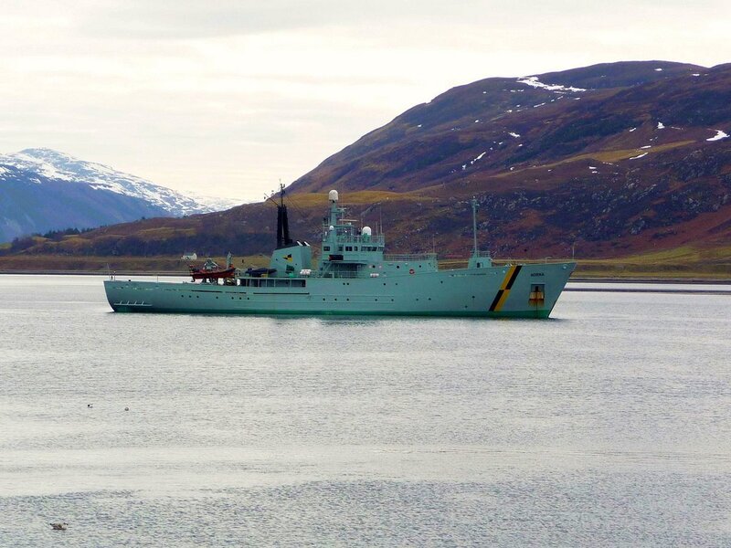 ship in a fjord