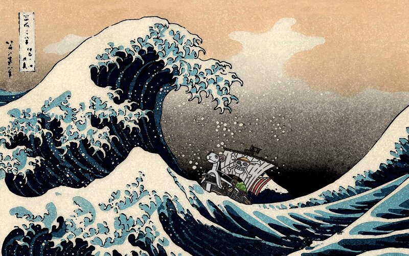 Ship in a Giant Wave
