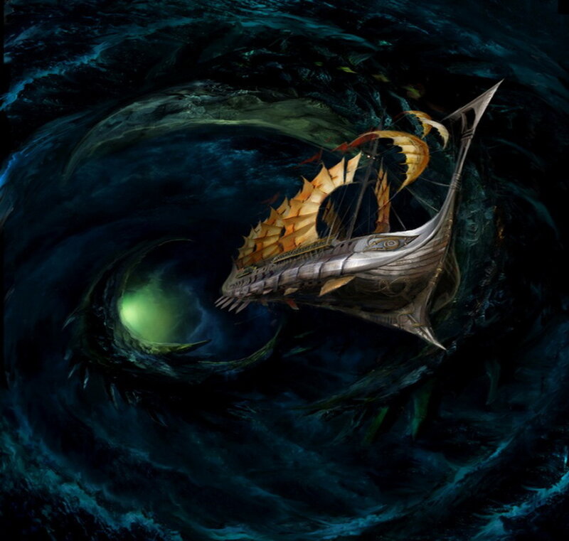 Ship in a Whirlpool