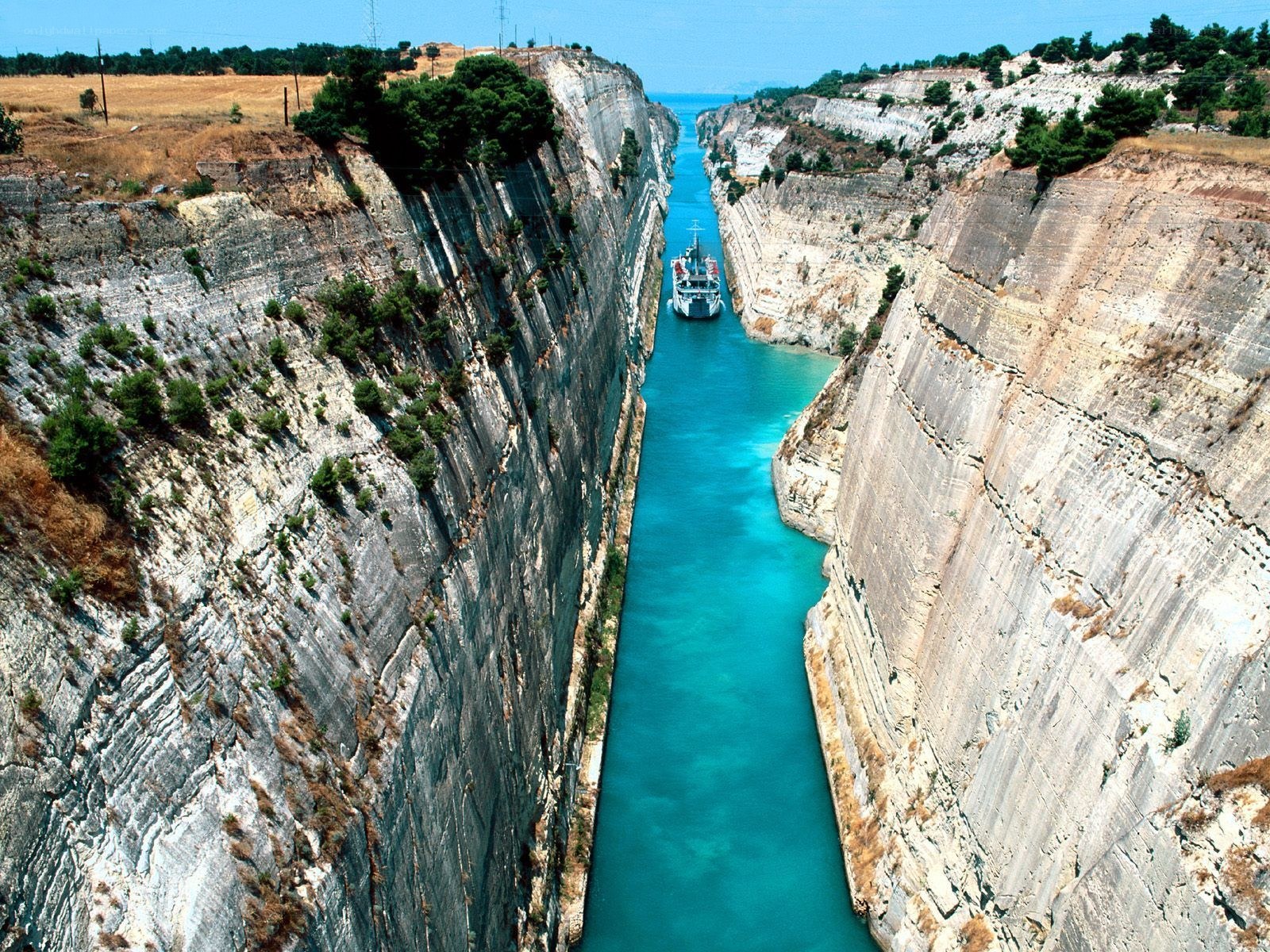 Ship in Corinth Canal