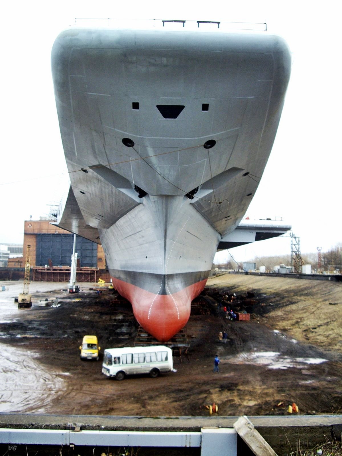 Ship in dry dock