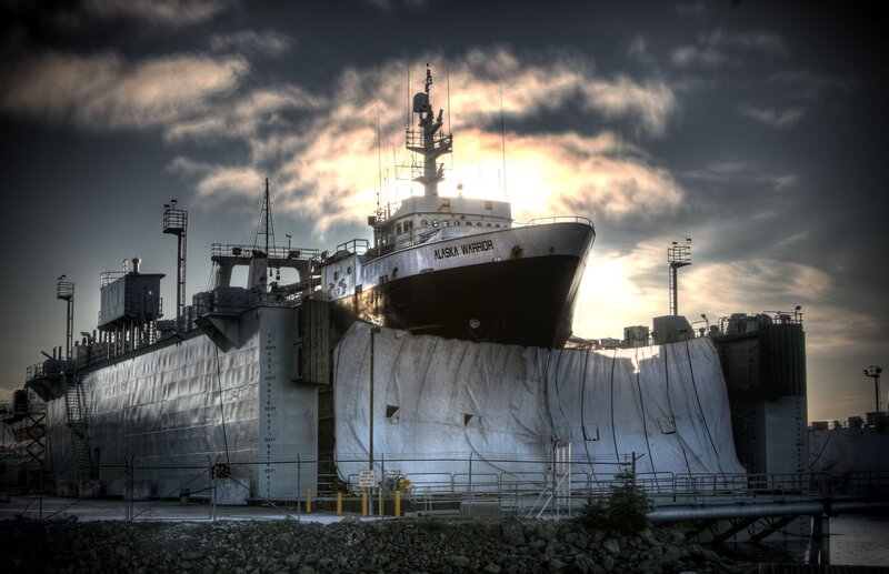 Ship in Dry Dock — Gray