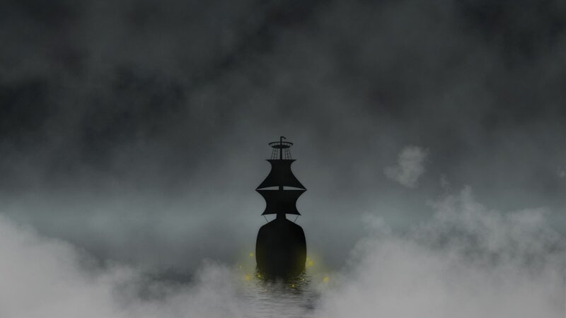 ship in fog at night