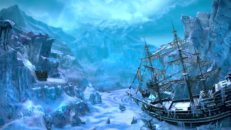 Ship in Icy Bay — Blue