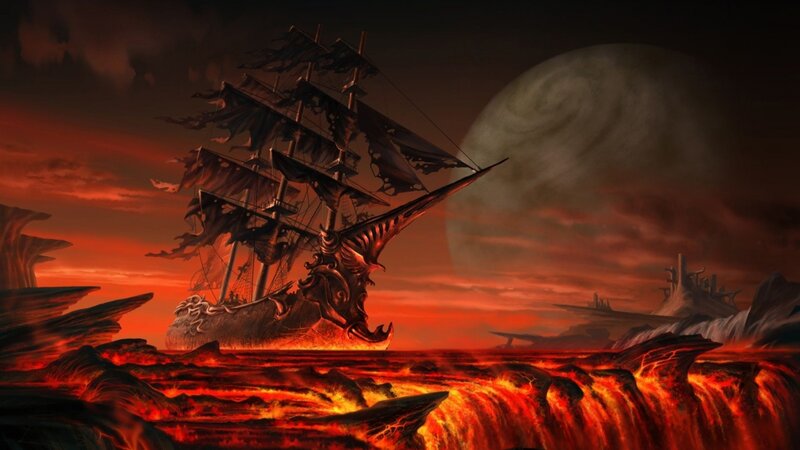 Ship in Lava Sea