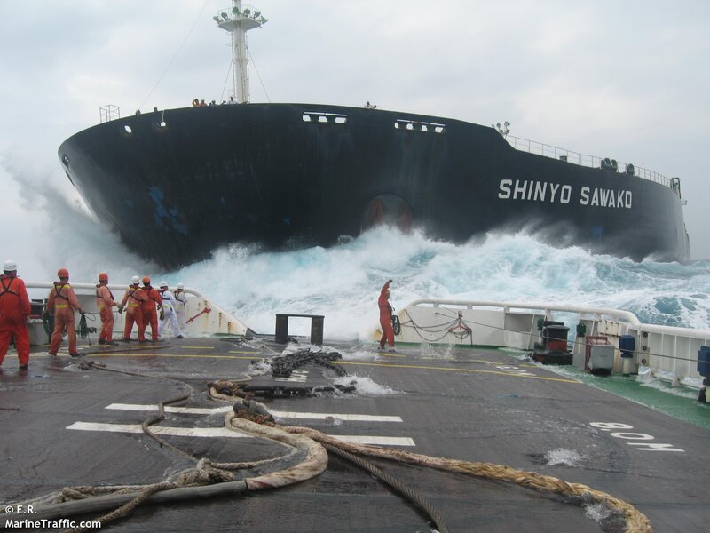 Ship in Rough Seas — Black
