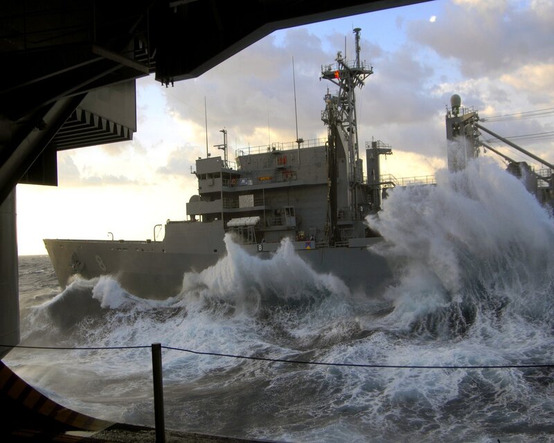 Ship in Rough Seas — Gray