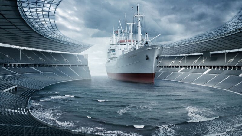 ship in stadium arena