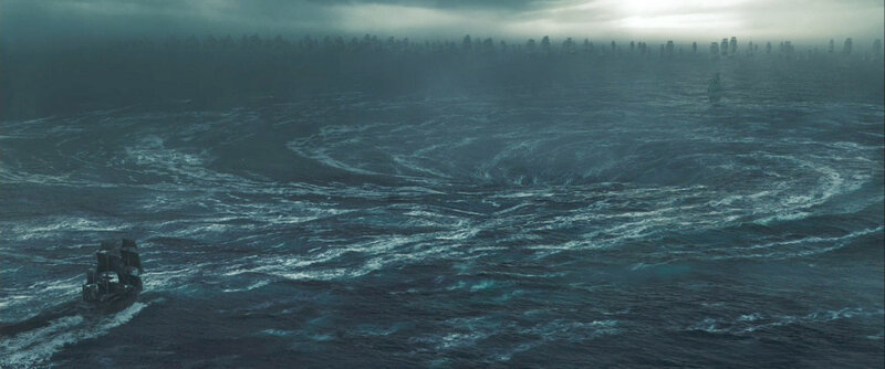 Ship in Stormy Sea — Blue, Dramatic, 3d Render