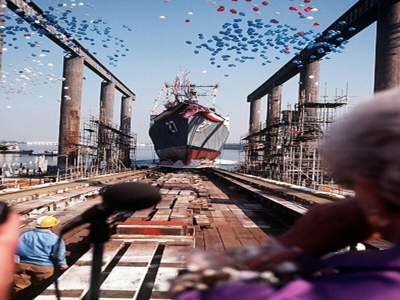 Ship launching ceremony