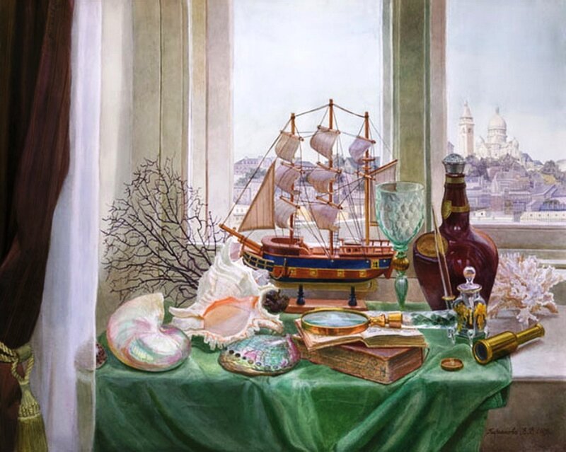 Ship Model on Table