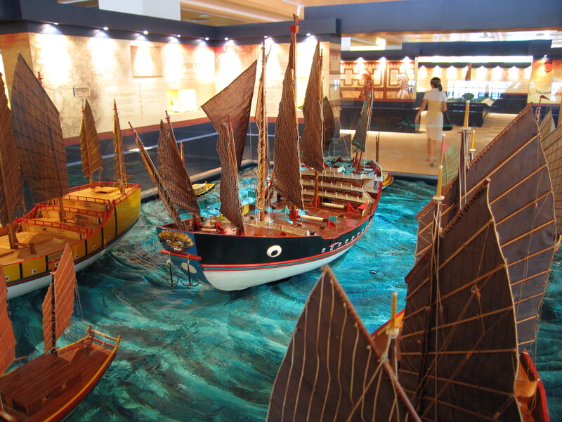 ship models in museum display