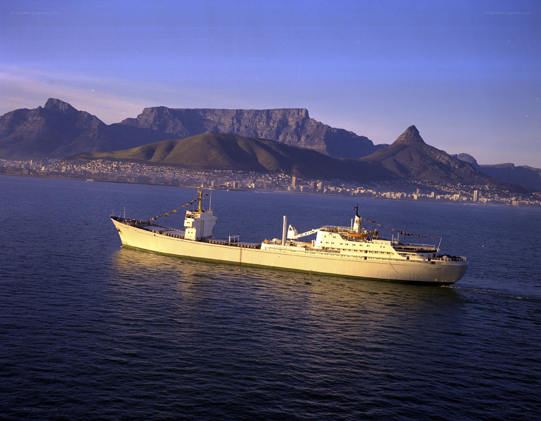 Ship near Table Mountain