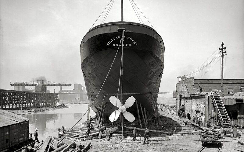 Ship on Dry Dock — Black