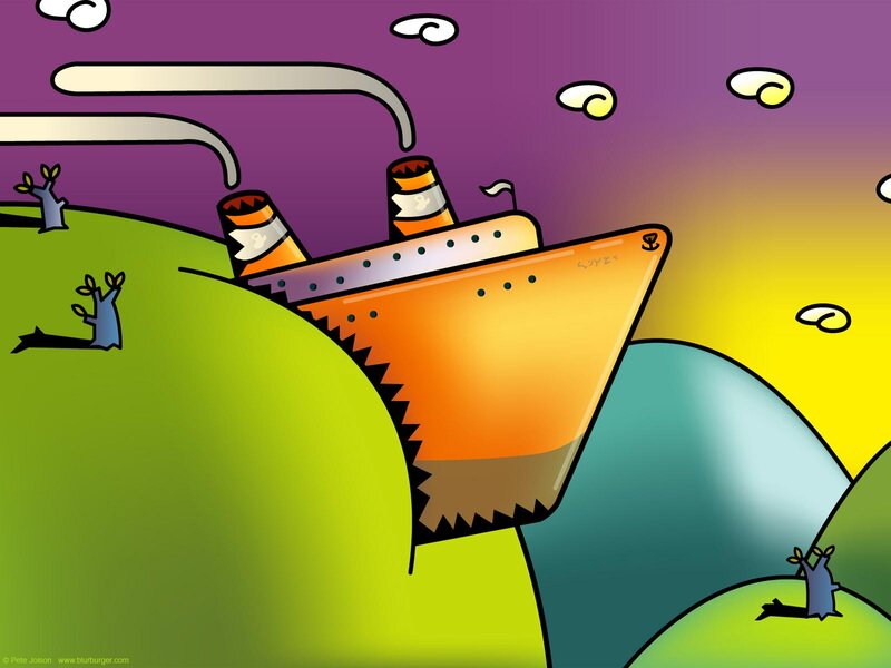Ship on Hillside