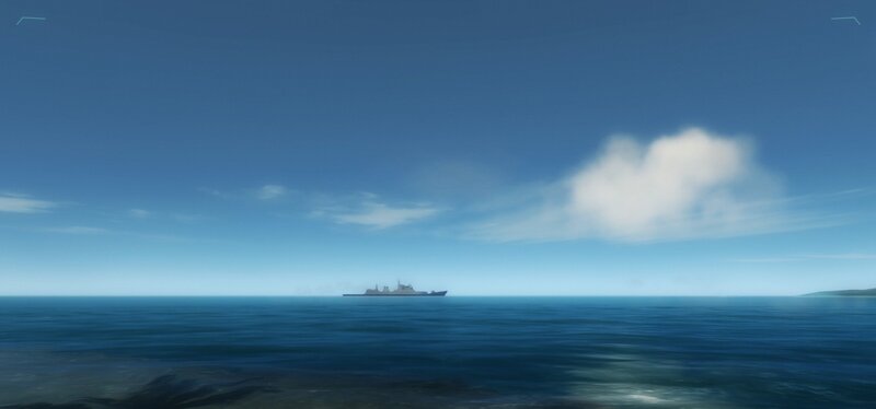 Ship on Open Sea — Blue