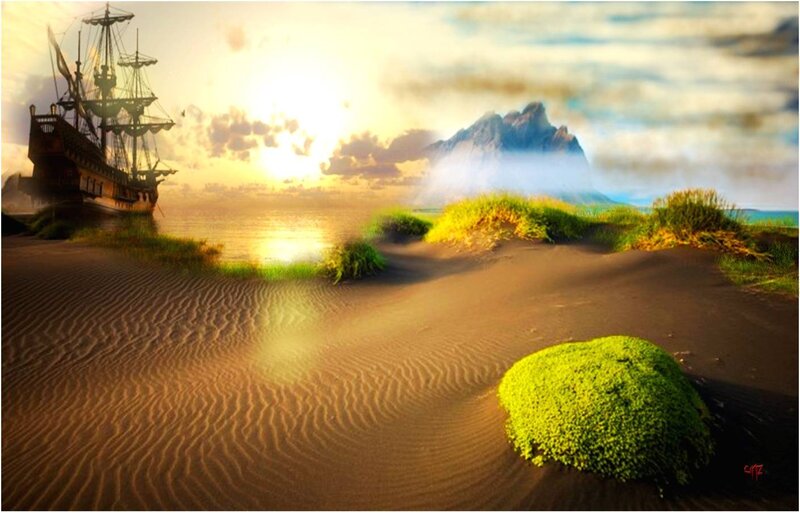 Ship on Sandy Shore