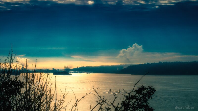 Ship on Water at Dusk