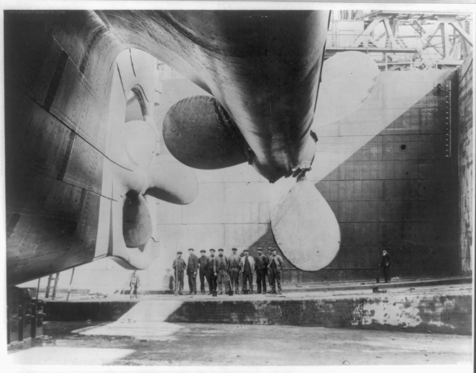 Ship propellers in dry dock