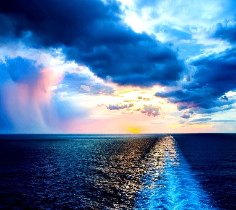 Ship's Wake on Ocean