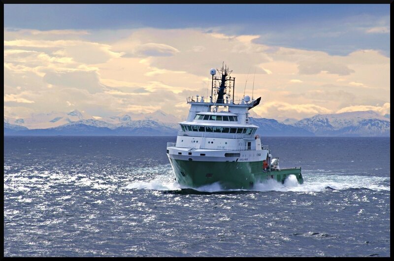 Ship sailing in open sea