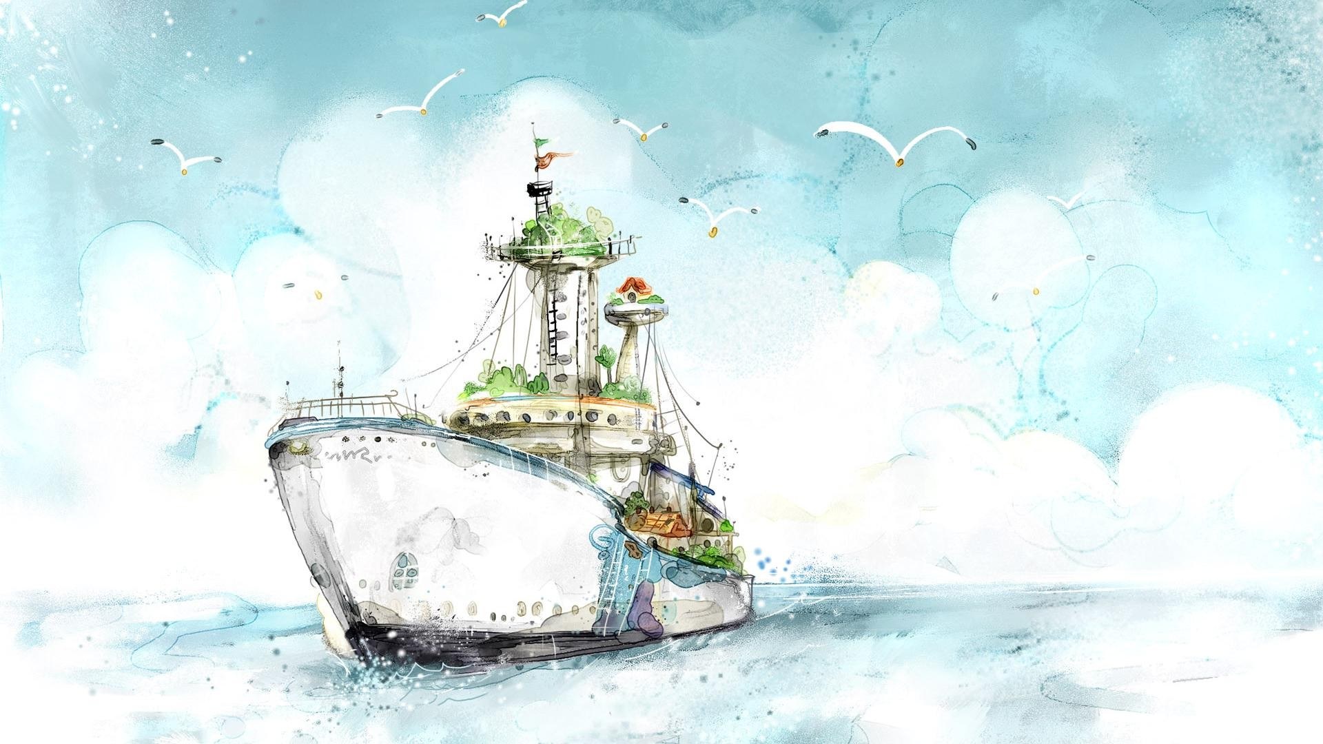 ship sailing on calm sea