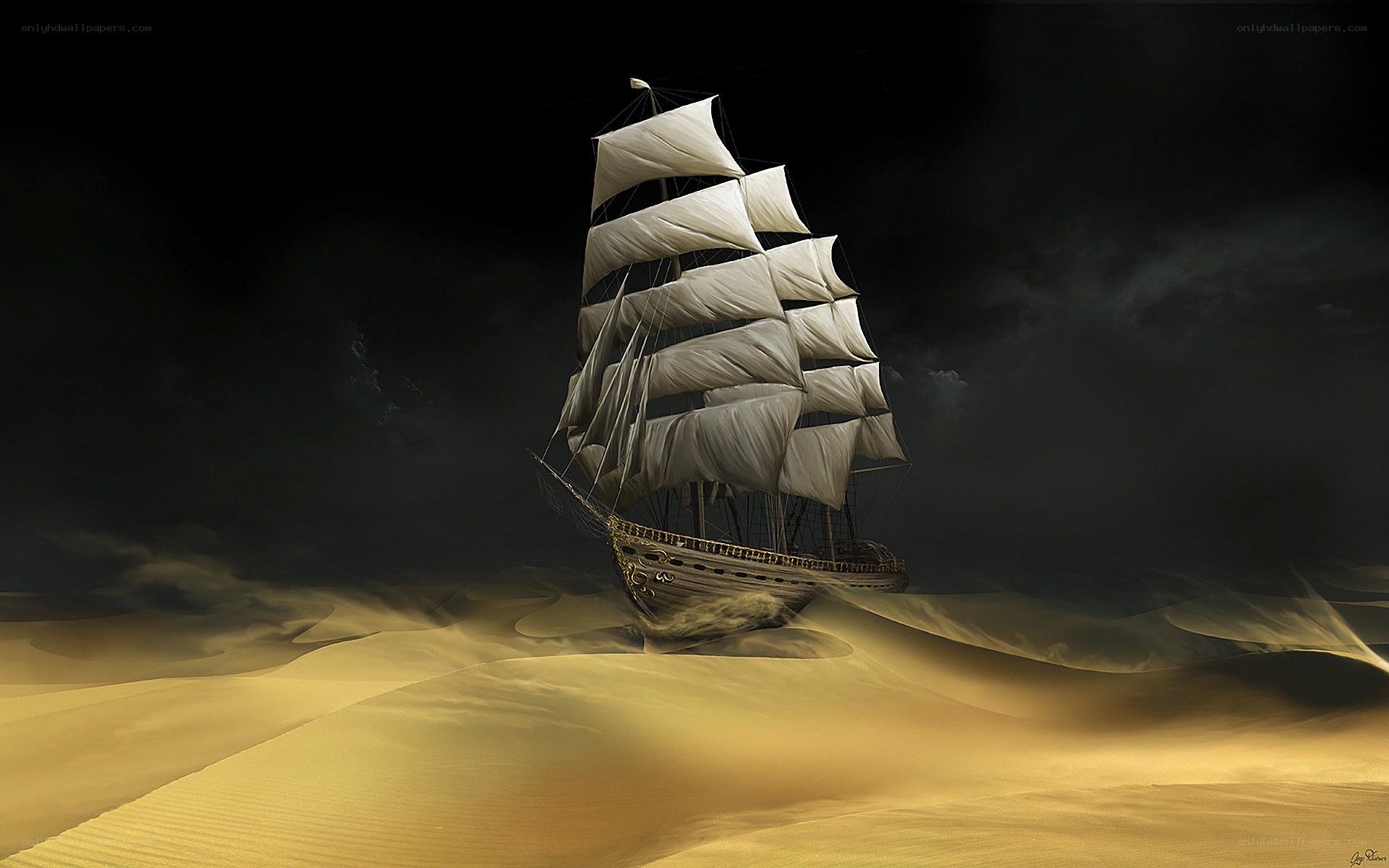 ship stranded in desert