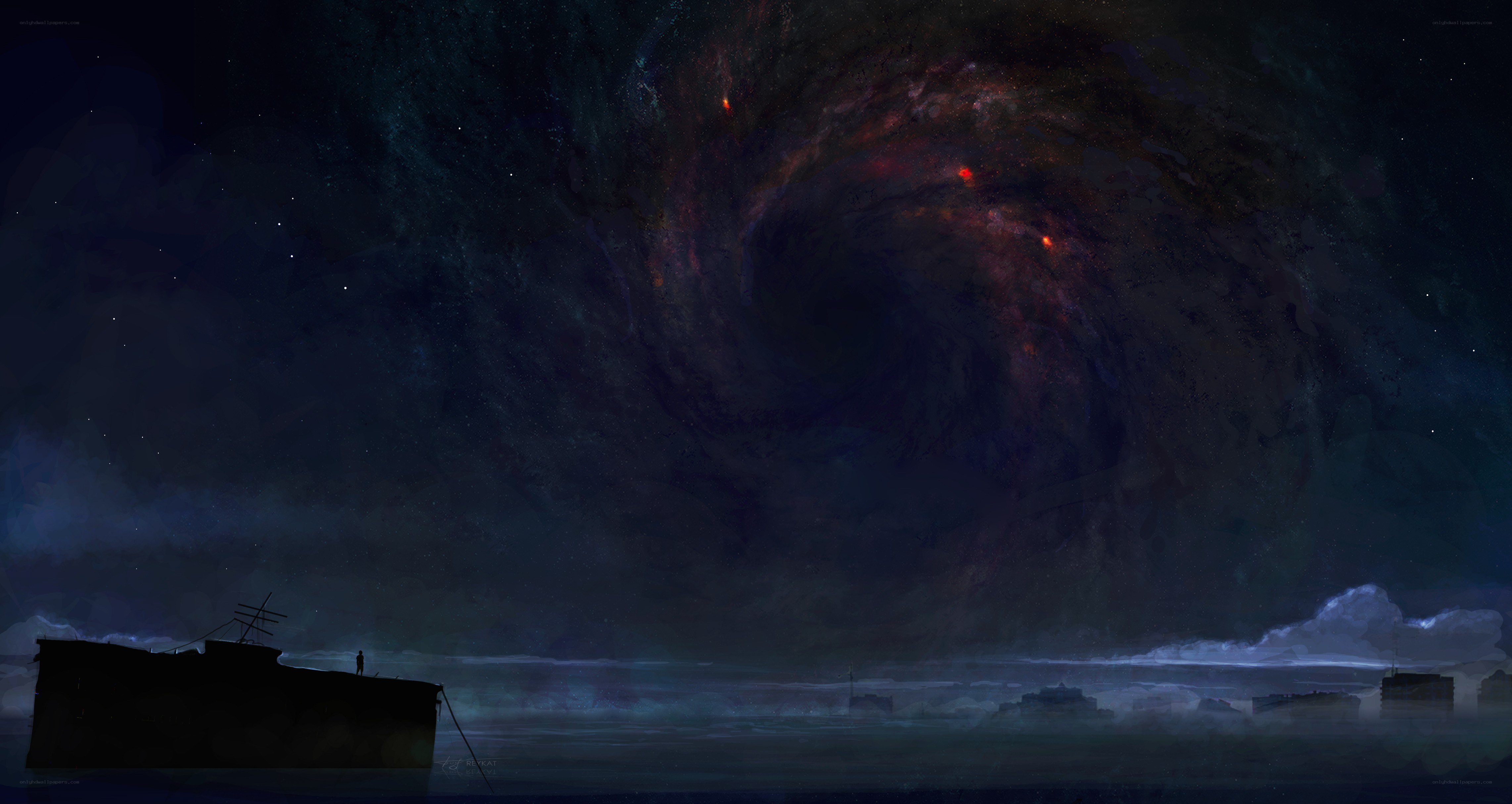 ship under cosmic vortex