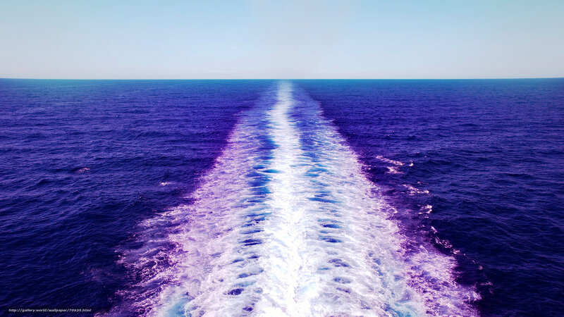 Ship wake on open sea