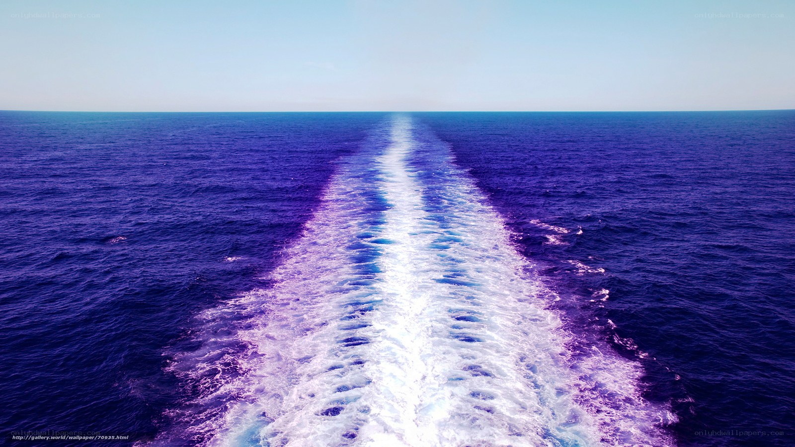 Ship wake on open sea