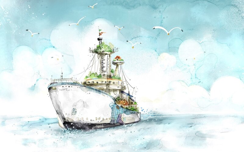 Ship with Green Deck