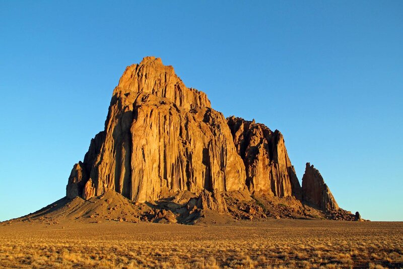 Shiprock Rock Formation — Blue, Dramatic
