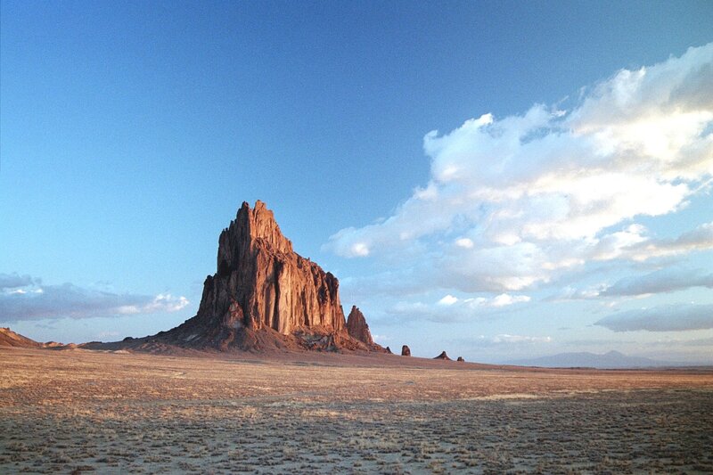 Shiprock Rock Formation — Blue, Serene, Sunset