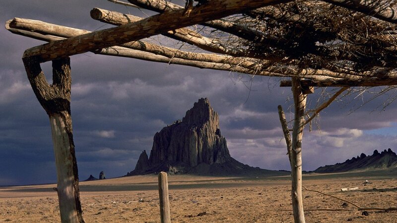 Shiprock Rock Formation — Brown, Dramatic, Afternoon