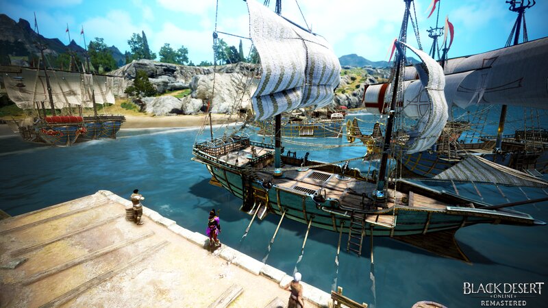 Ships at a Harbor — Blue