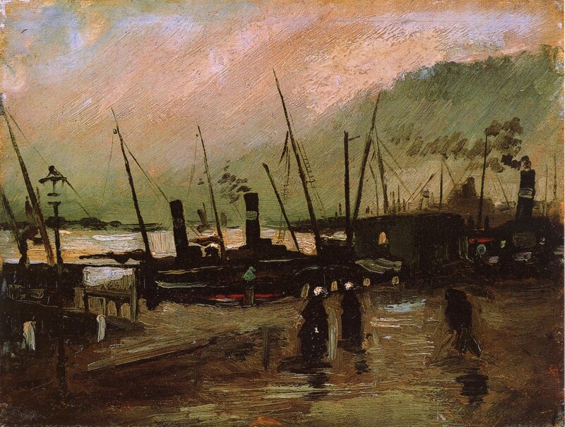 Ships at a Harbor — Brown