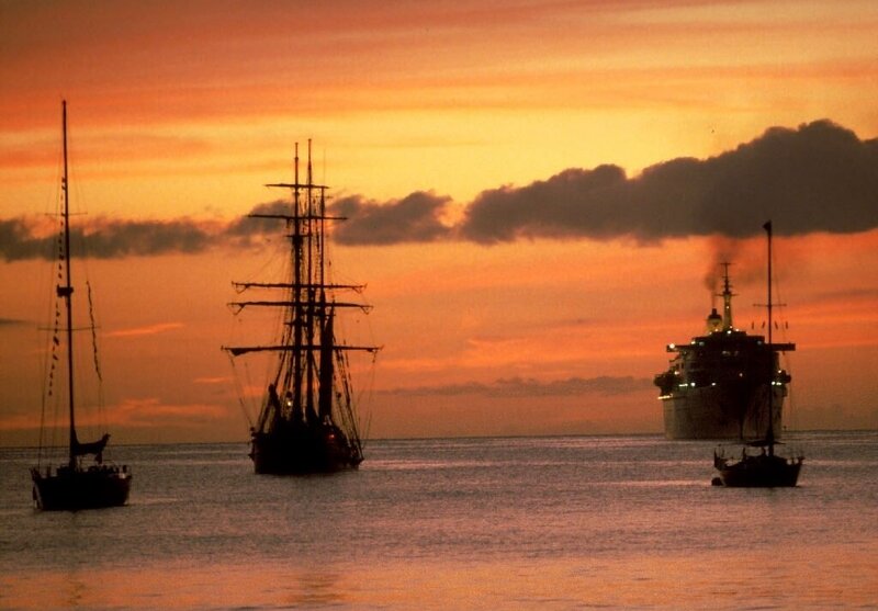 Ships at Sunset