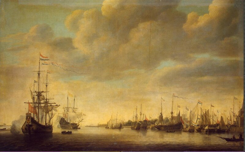Ships in a Harbor — Yellow