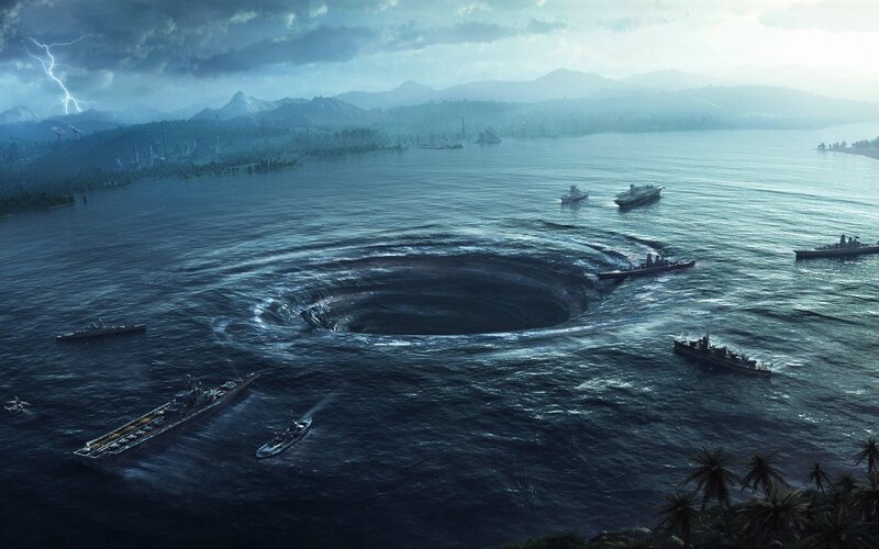 Ships in a Whirlpool — Blue