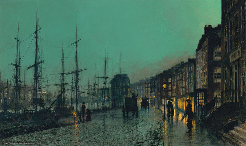 Ships in Harbor at Night