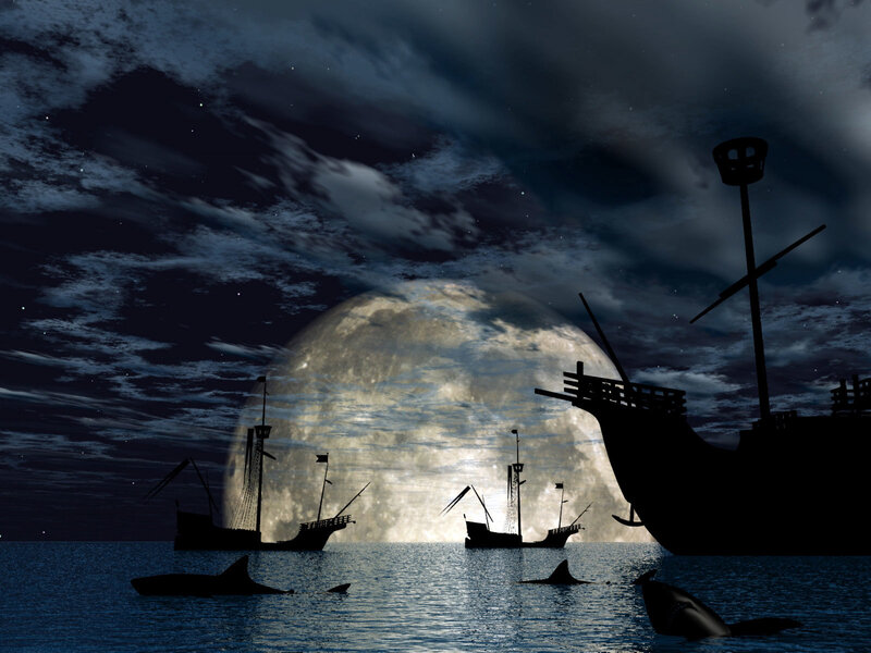 Ships in Moonlight