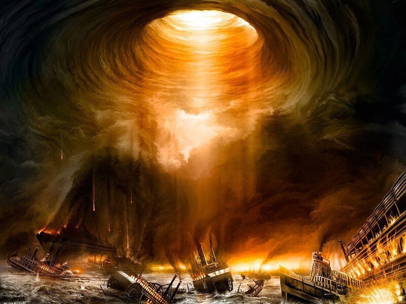 Ships in Storm — Orange