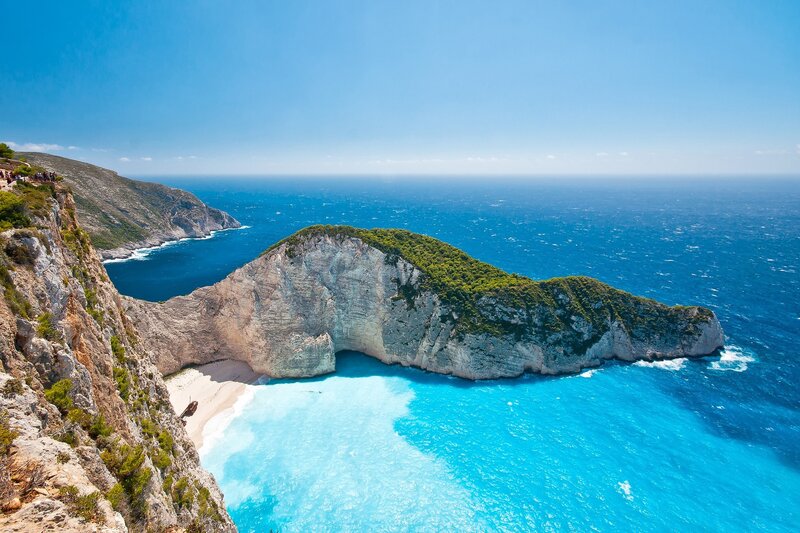 Shipwreck at Navagio Beach — Blue, Serene, Afternoon