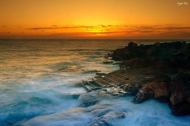Shipwreck at Sunset — Orange, Dramatic